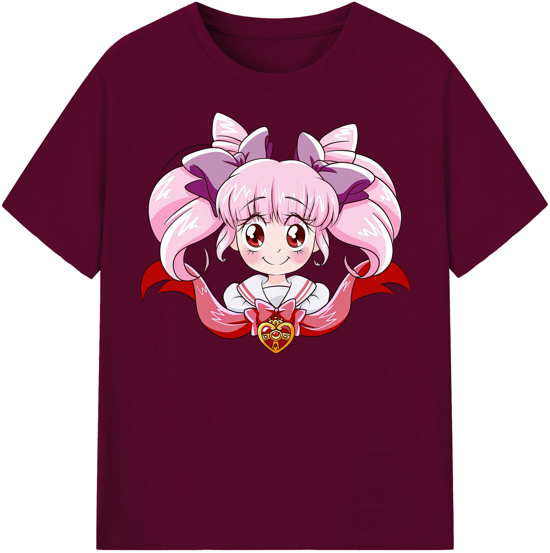 （画像用） 美少女戦士セーラームーン ちびうさ Sailor Moon Chibiusa Tsukino Usagi Small Lady Serenity レディースカジュアルプリントTシャツ（綿100％）